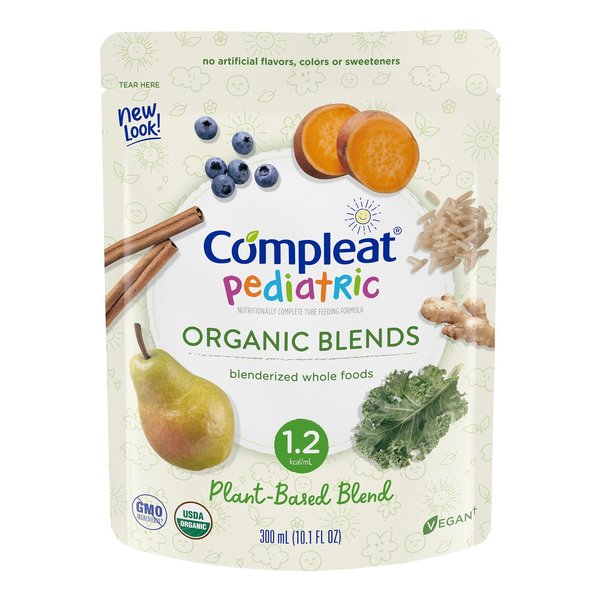 Compleat Pediatric Organic Blends, Tube Feeding Formula, Plant-Based, Non-GMO, PK 24 00043900117218